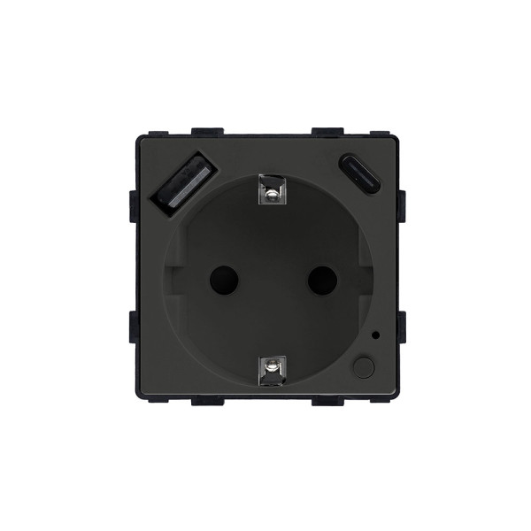ELEMENT ZIGBEE GERMAN SOCKET+USB, BLACK                                                                                                                                                                                                                        