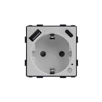 ELEMENT ZIGBEE GERMAN SOCKET+USB, GRAY                                                                                                                                                                                                                         