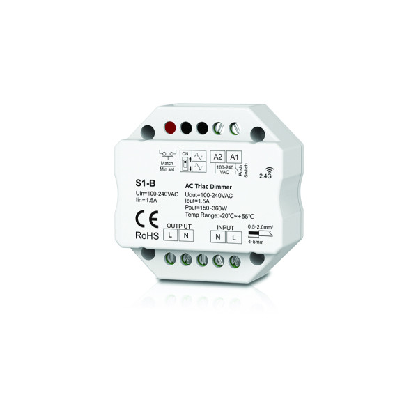 S1-B 1 CHANNEL AC TRIAC RF DIMMER FOR DISTR. BOX                                                                                                                                                                                                               