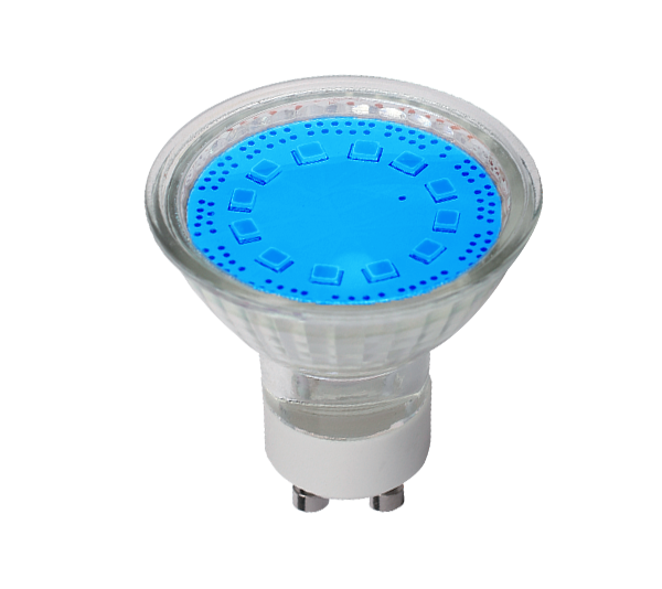 LED LÁMPA SMD2835 3W GU10 230V 3000K KÉK