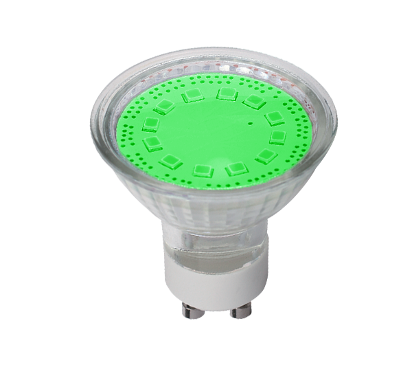 LED LÁMPA SMD2835 3W GU10 230V 3000K ZÖLD