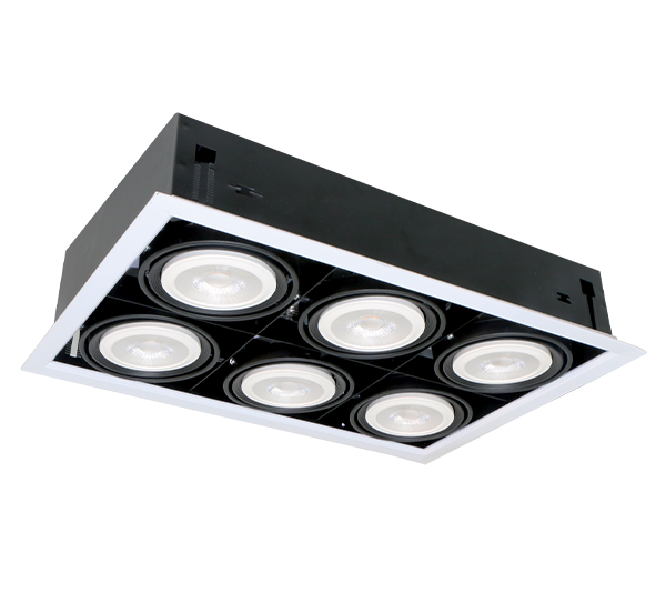 LED KIEMELŐVILÁGÍTÁS QUAD612 12W 6XE27 2700K SÖTÉT SZÜRKE