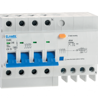 KOMBINÁLT ELEKTRONIKUS ÁRAMVÉDŐ KAPCSOLÓ JEL6 C10 3P+N 10A/30MA