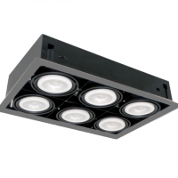 LED KIEMELŐVILÁGÍTÁS QUAD610 10W 6XE27 4000K SÖTÉT SZÜRKE