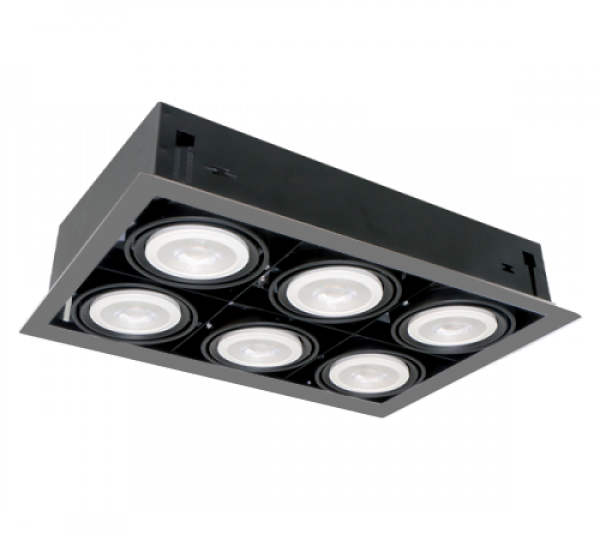 LED KIEMELŐVILÁGÍTÁS QUAD610 10W 6XE27 4000K SÖTÉT SZÜRKE